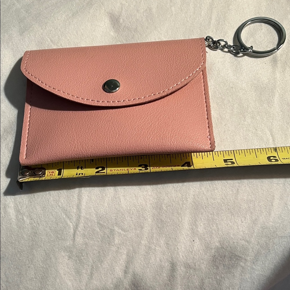 Wallet keychain pink leather